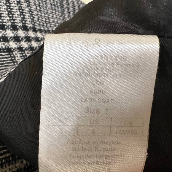 Ba&sh Windowpane Lou Coat Size Small - Picture 10 of 11